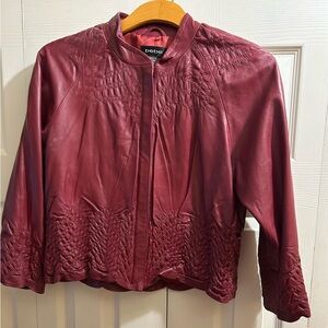 Bebe- Red Crop Leather Jacket